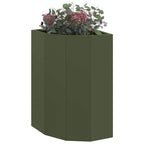 Vaso d'angolo Oliver verde 30 x 30 x 50 cm Acciaio