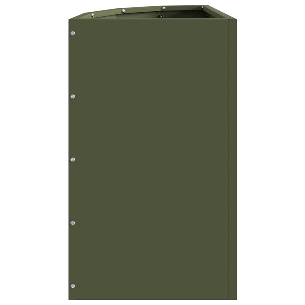 Vaso d'angolo Oliver verde 30 x 30 x 50 cm Acciaio