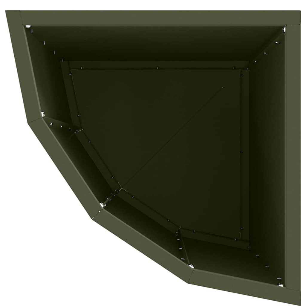 Vaso d'angolo Oliver verde 30 x 30 x 50 cm Acciaio