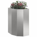 Vaso d'angolo Argento 30 x 30 x 50 cm Acciaio inossidabile