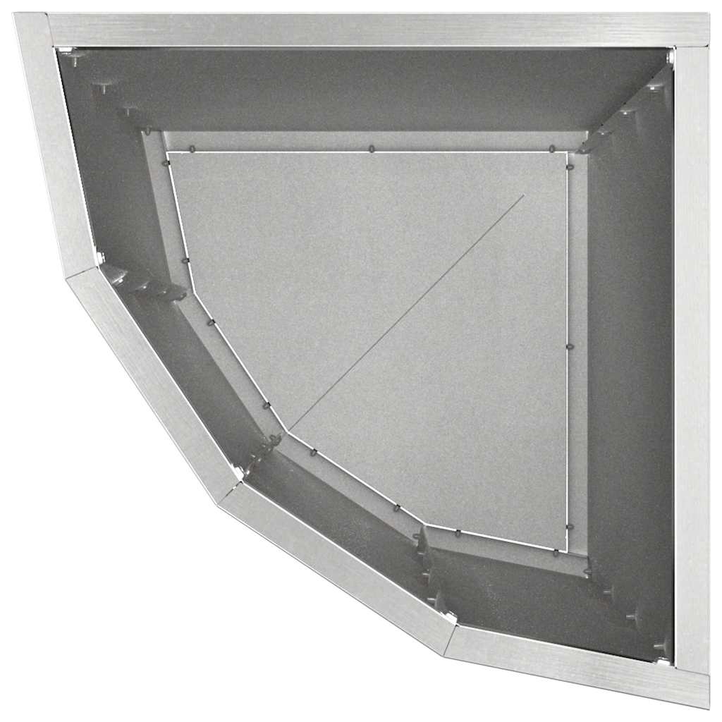 Vaso d'angolo Argento 30 x 30 x 50 cm Acciaio inossidabile
