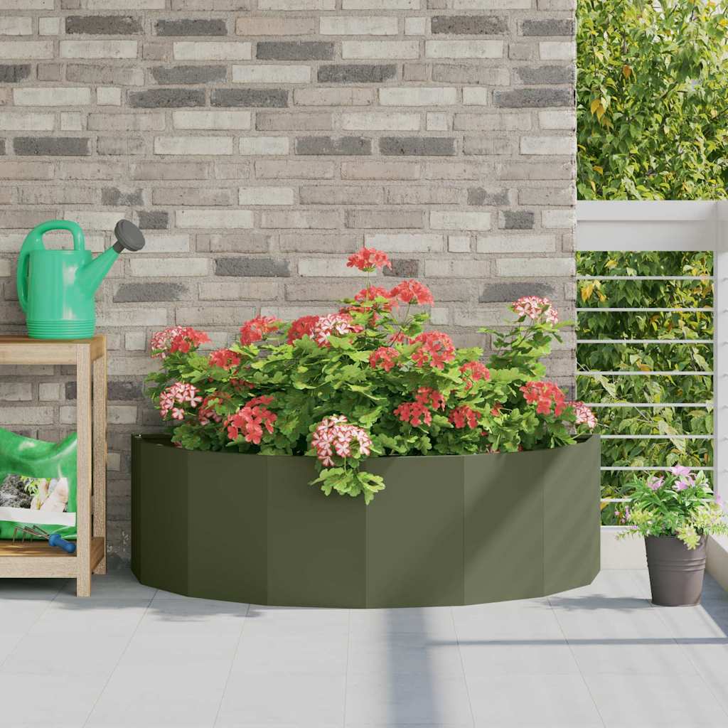 Fioriera Verde oliva 120 x 60 x 35 cm Acciaio