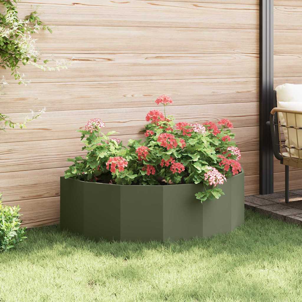 Fioriera Verde oliva 120 x 60 x 35 cm Acciaio