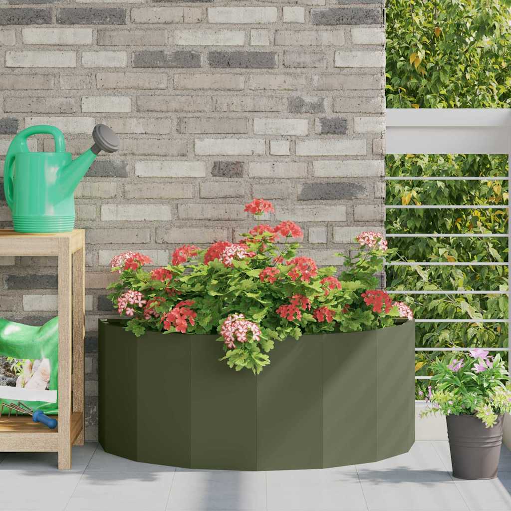 Fioriera Verde oliva 90 x 45 x 35 cm Acciaio