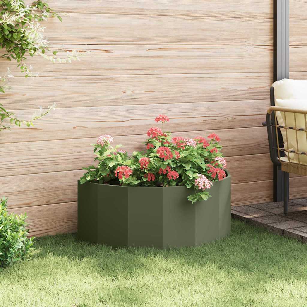 Fioriera Verde oliva 90 x 45 x 35 cm Acciaio