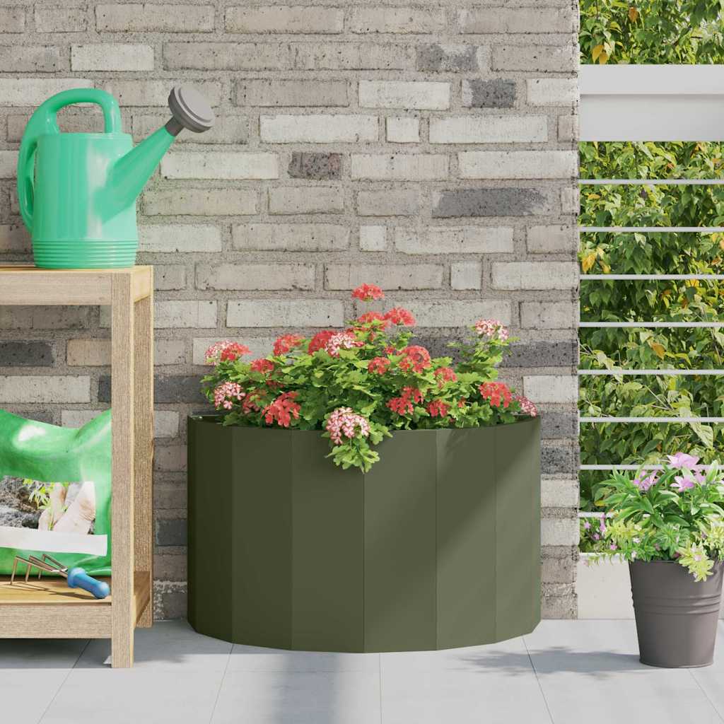 Fioriera Verde oliva 60 x 30 x 35 cm Acciaio