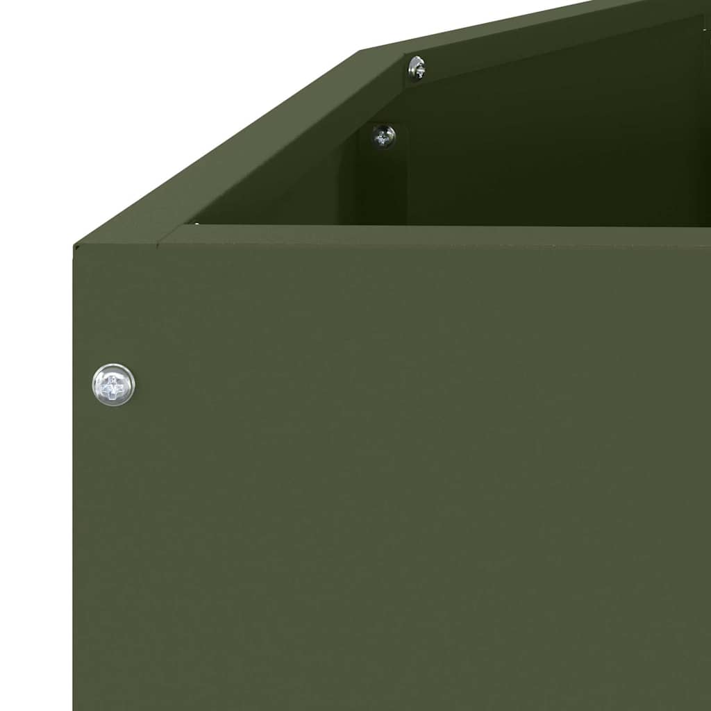 Fioriera Verde oliva 120 x 60 x 50 cm Acciaio