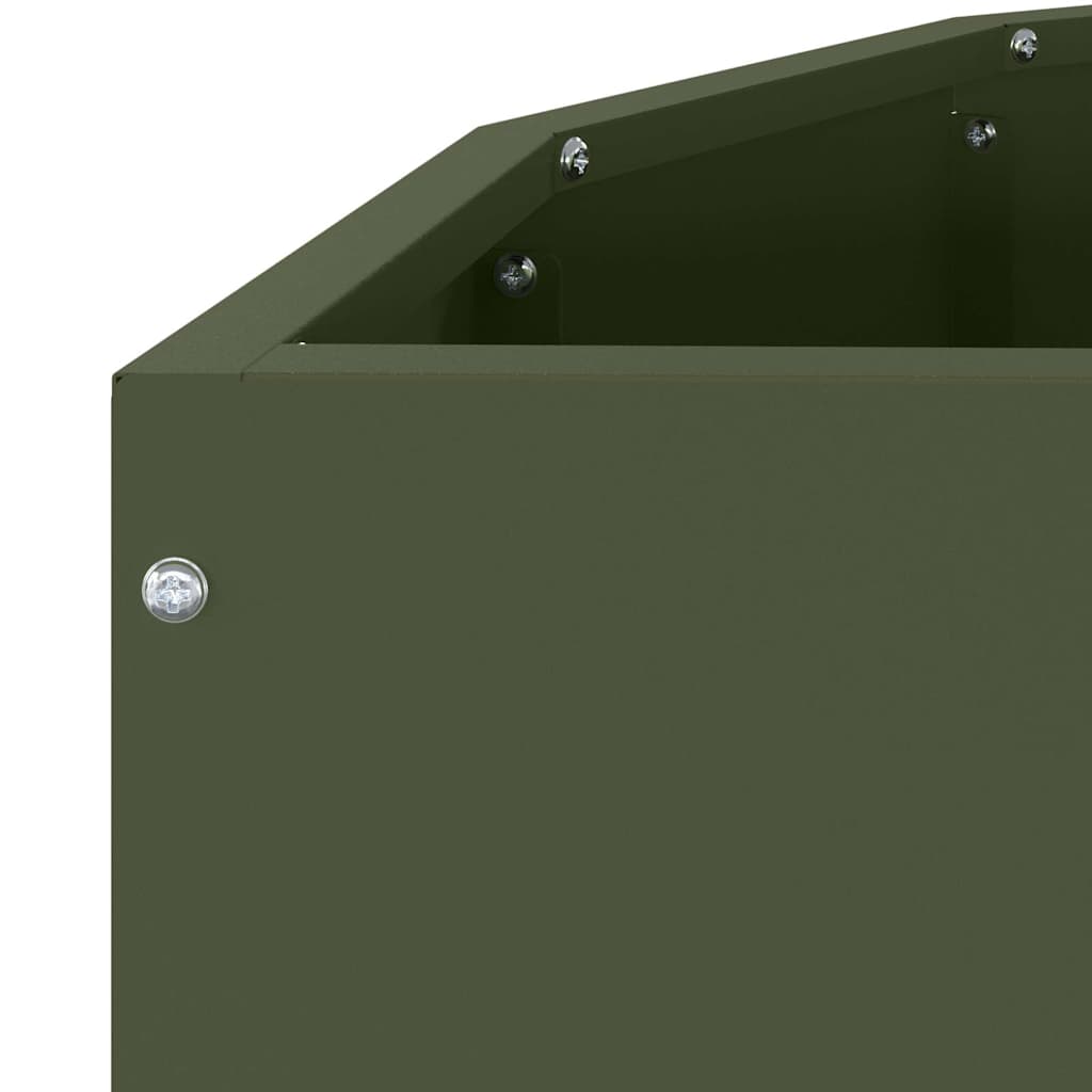 Fioriera Verde oliva 90 x 45 x 50 cm Acciaio