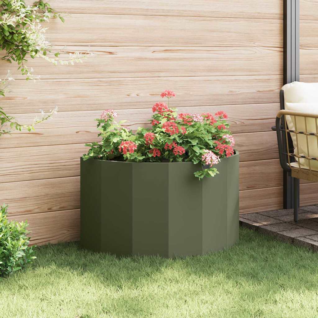 Fioriera Verde oliva 90 x 45 x 50 cm Acciaio