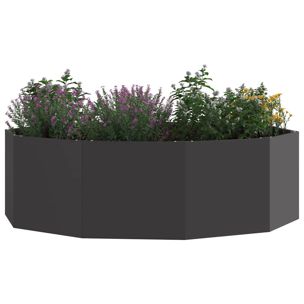 Fioriera Nero 120 x 120 x 35 cm Acciaio