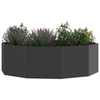 Fioriera Nero 120 x 120 x 35 cm Acciaio