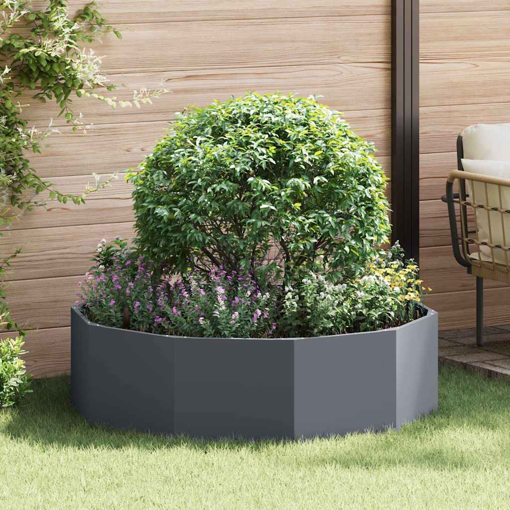 Fioriera Antracite 120 x 120 x 35 cm Acciaio