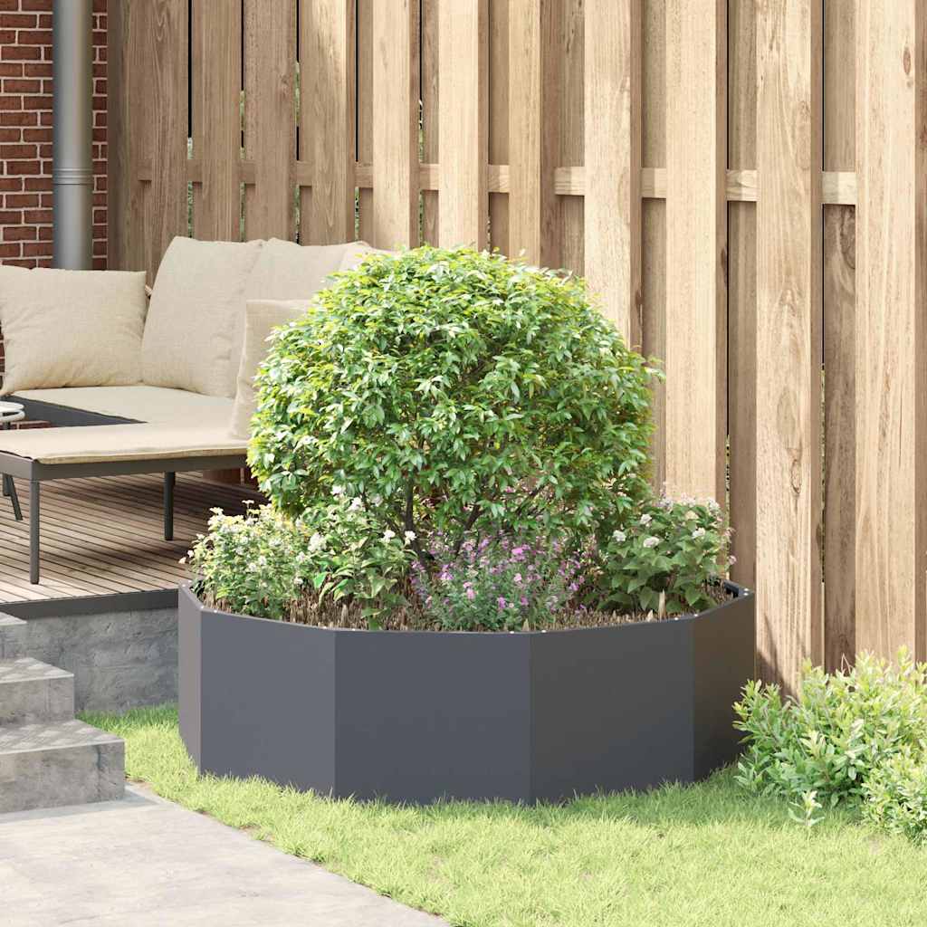 Fioriera Antracite 120 x 120 x 35 cm Acciaio