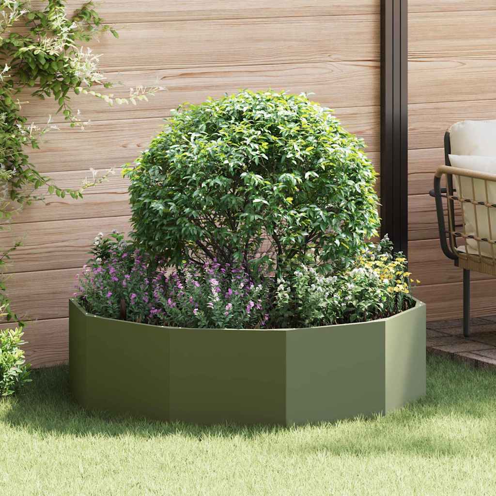 Fioriera Verde oliva 120 x 120 x 35 cm Acciaio