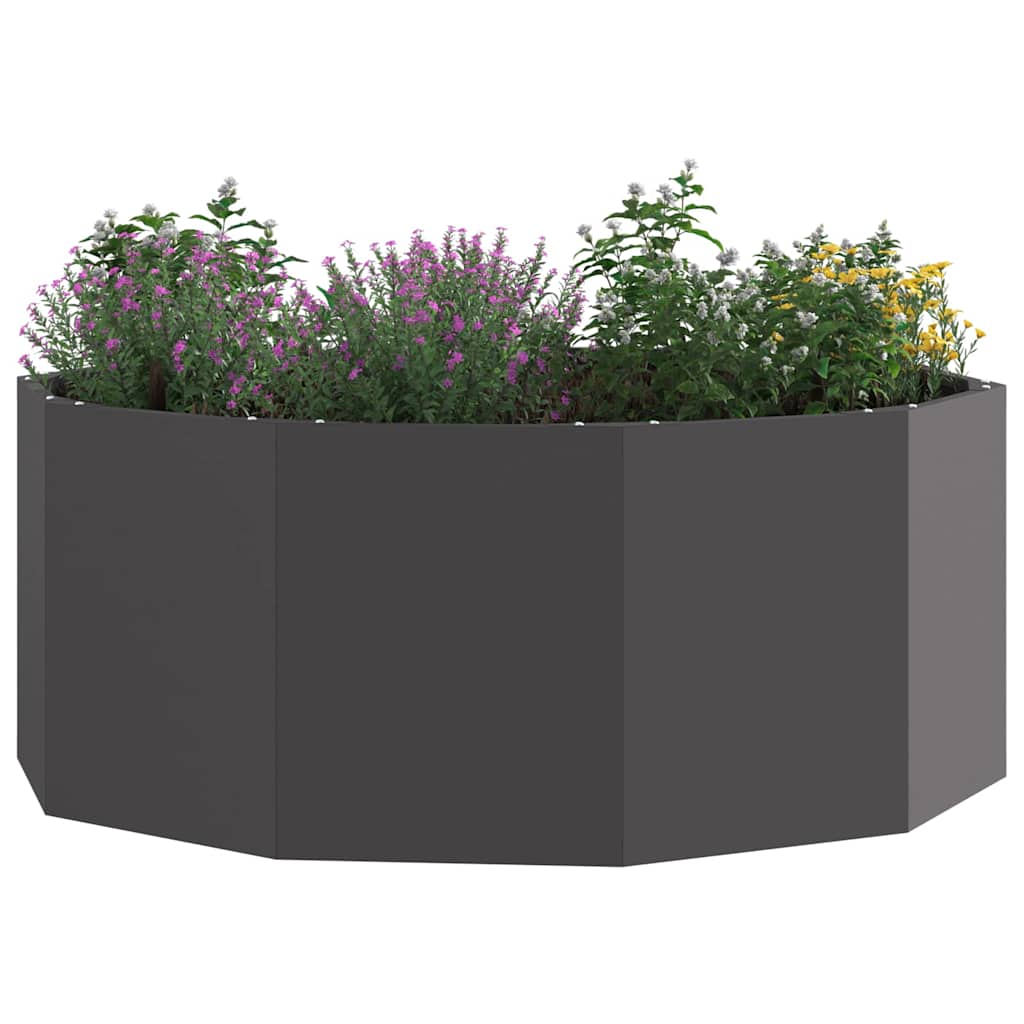 Fioriera Nero 90 x 90 x 35 cm Acciaio