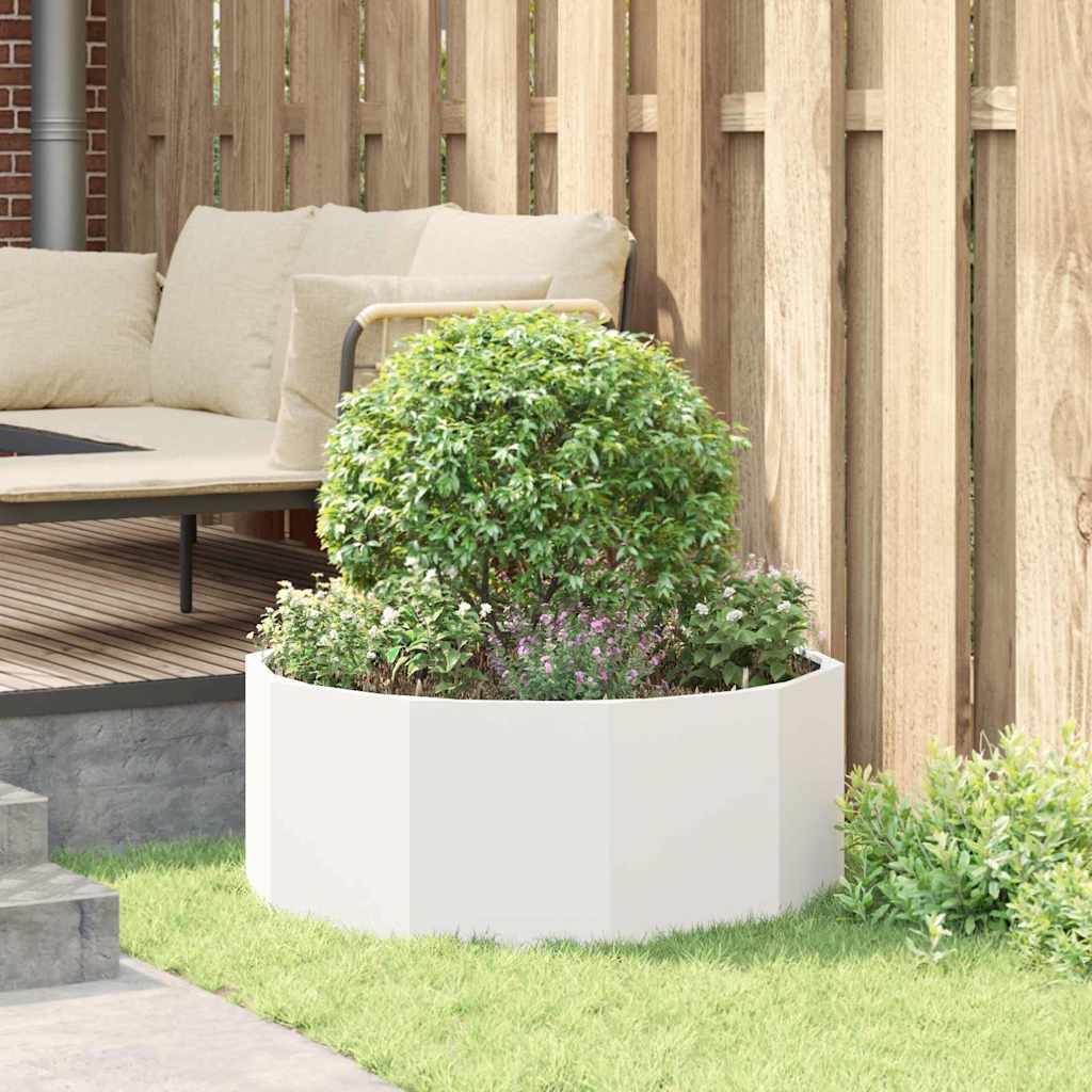 Fioriera Bianco 90 x 90 x 35 cm Acciaio