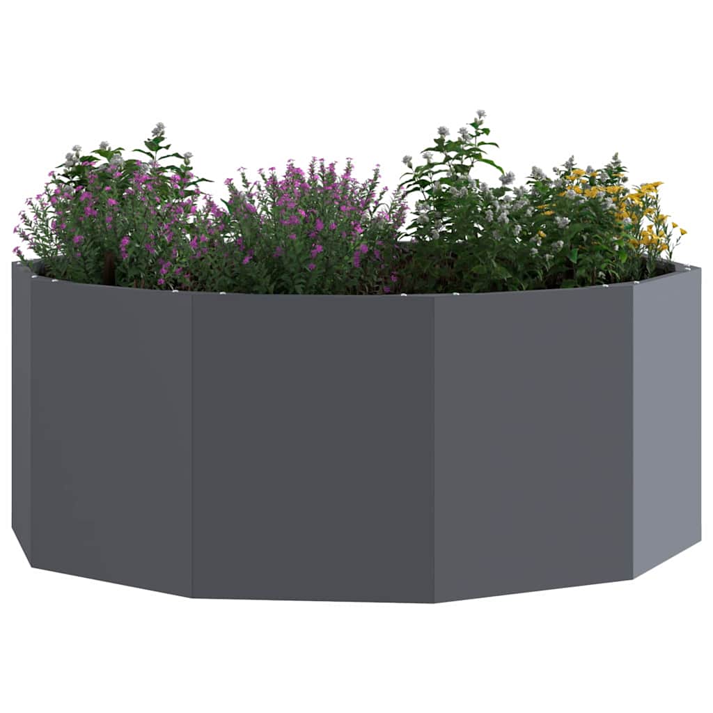 Fioriera Antracite 90 x 90 x 35 cm Acciaio