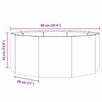 Fioriera Antracite 90 x 90 x 35 cm Acciaio