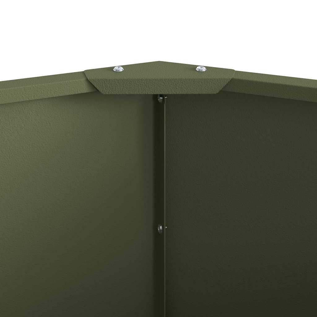 Fioriera Verde oliva 90 x 90 x 35 cm Acciaio
