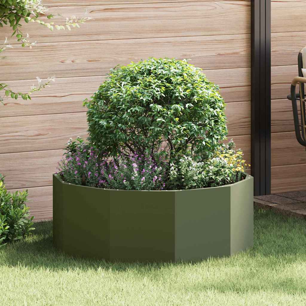 Fioriera Verde oliva 90 x 90 x 35 cm Acciaio