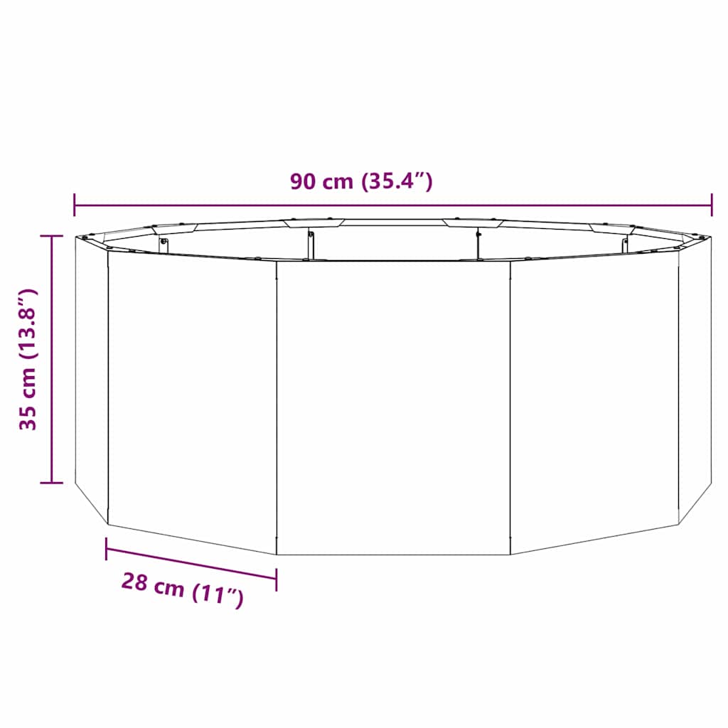 Fioriera Argento 90 x 90 x 35 cm Acciaio inossidabile