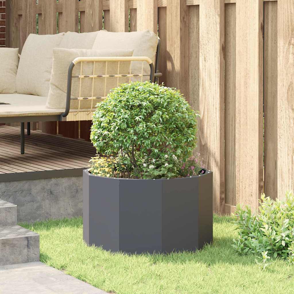 Fioriera Antracite 60 x 60 x 35 cm Acciaio