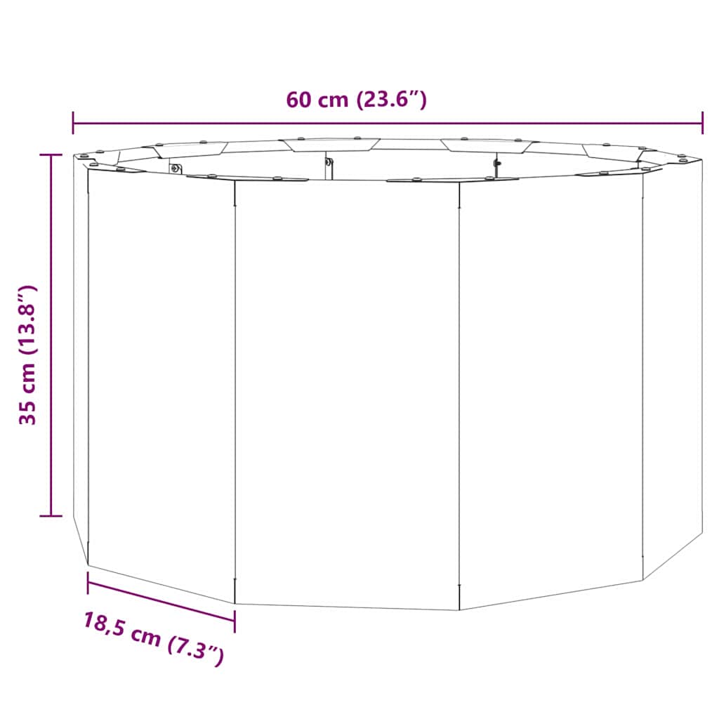 Fioriera Argento 60 x 60 x 35 cm Acciaio inossidabile