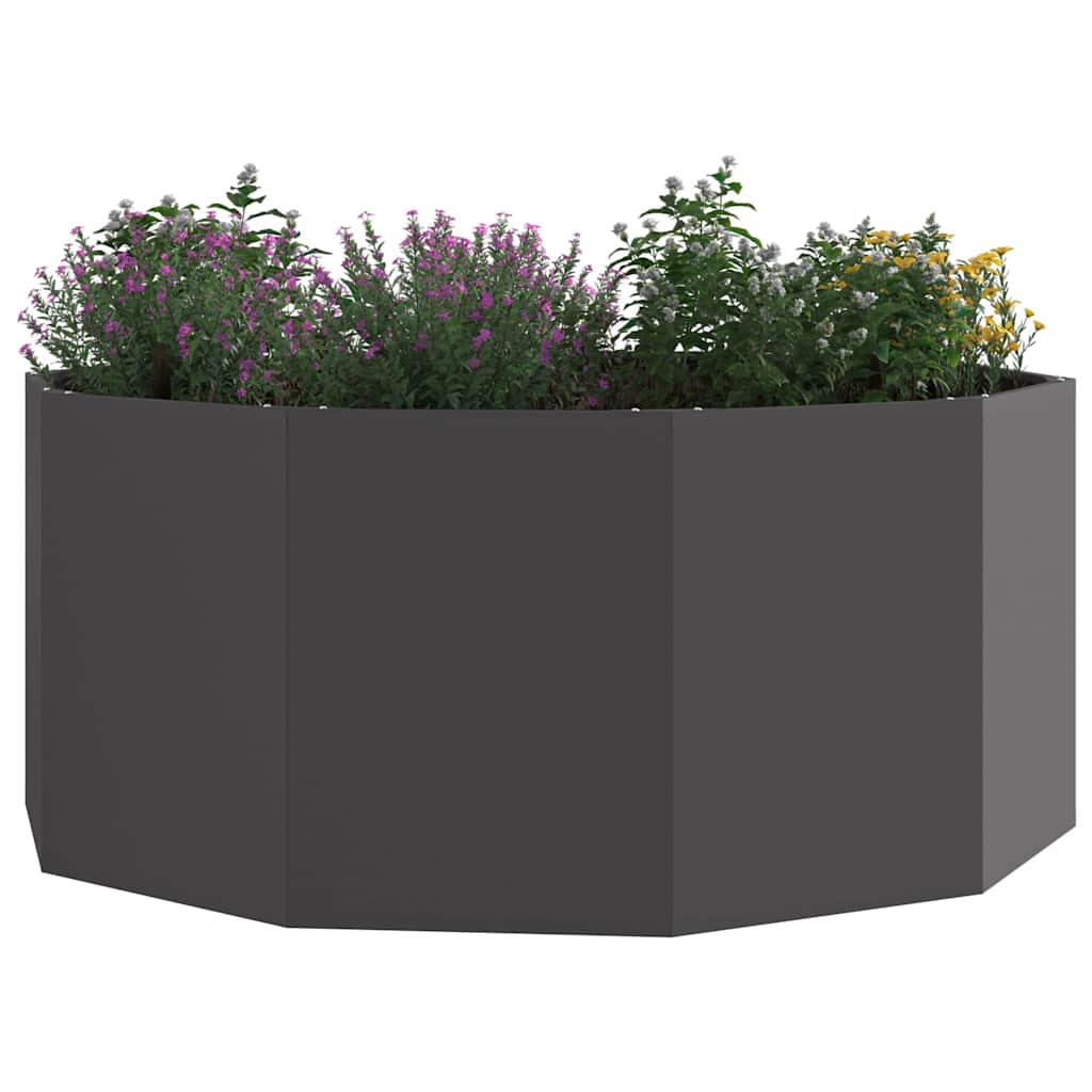 Fioriera Nero 120 x 120 x 50 cm Acciaio