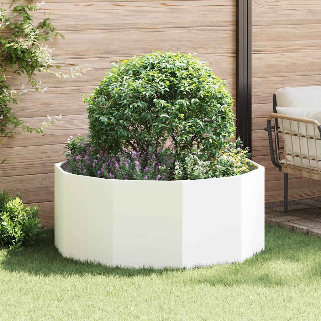 Fioriera Bianco 120 x 120 x 50 cm Acciaio