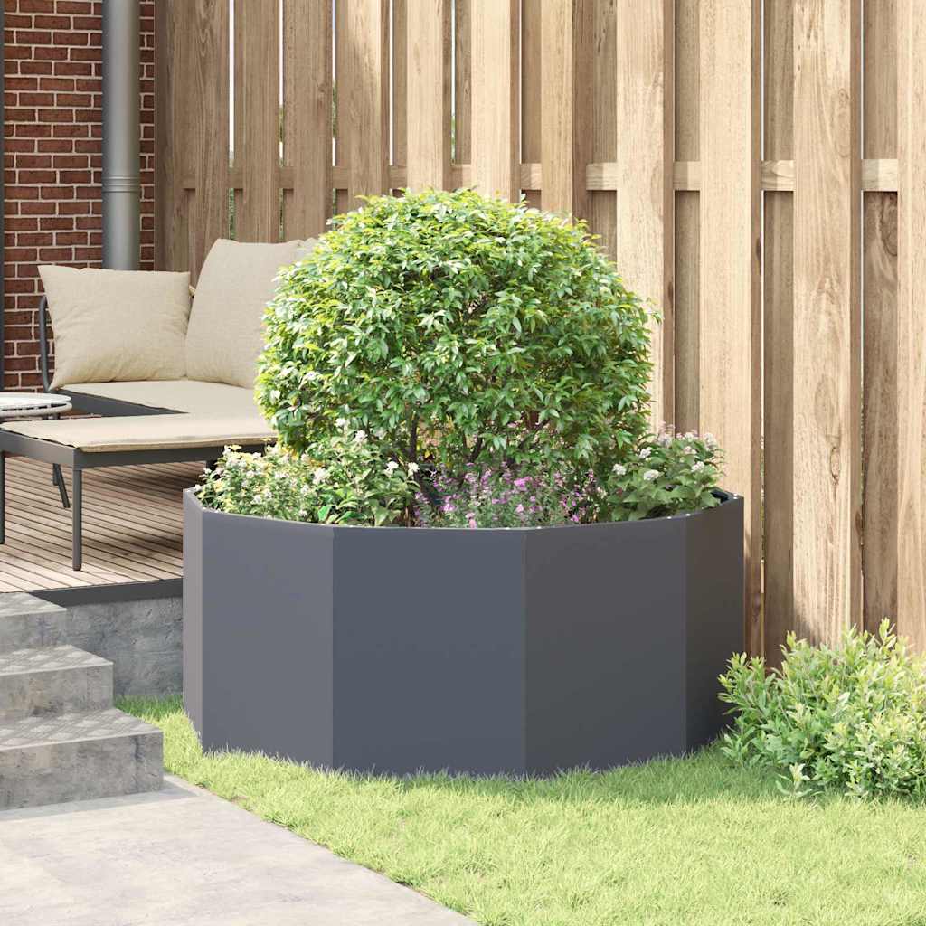 Fioriera Antracite 120 x 120 x 50 cm Acciaio