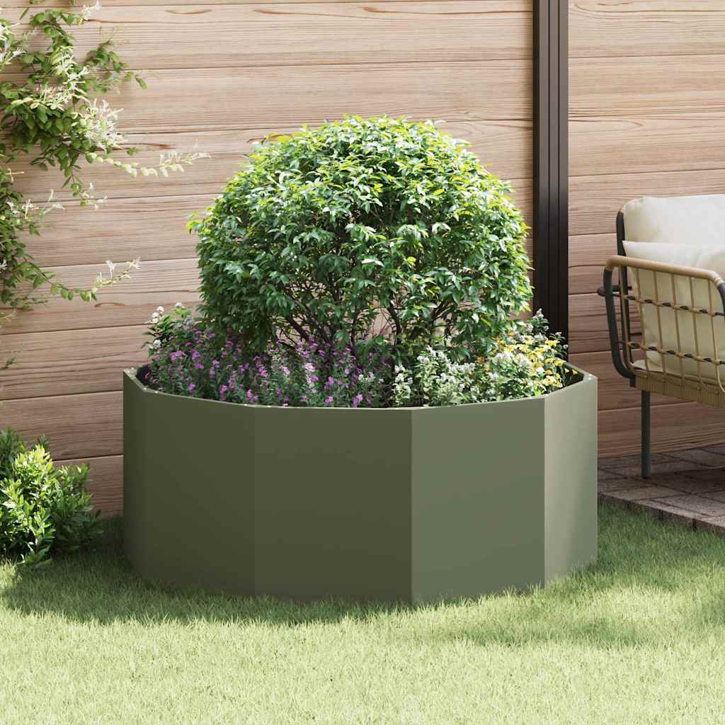 Fioriera Verde oliva 120 x 120 x 50 cm Acciaio