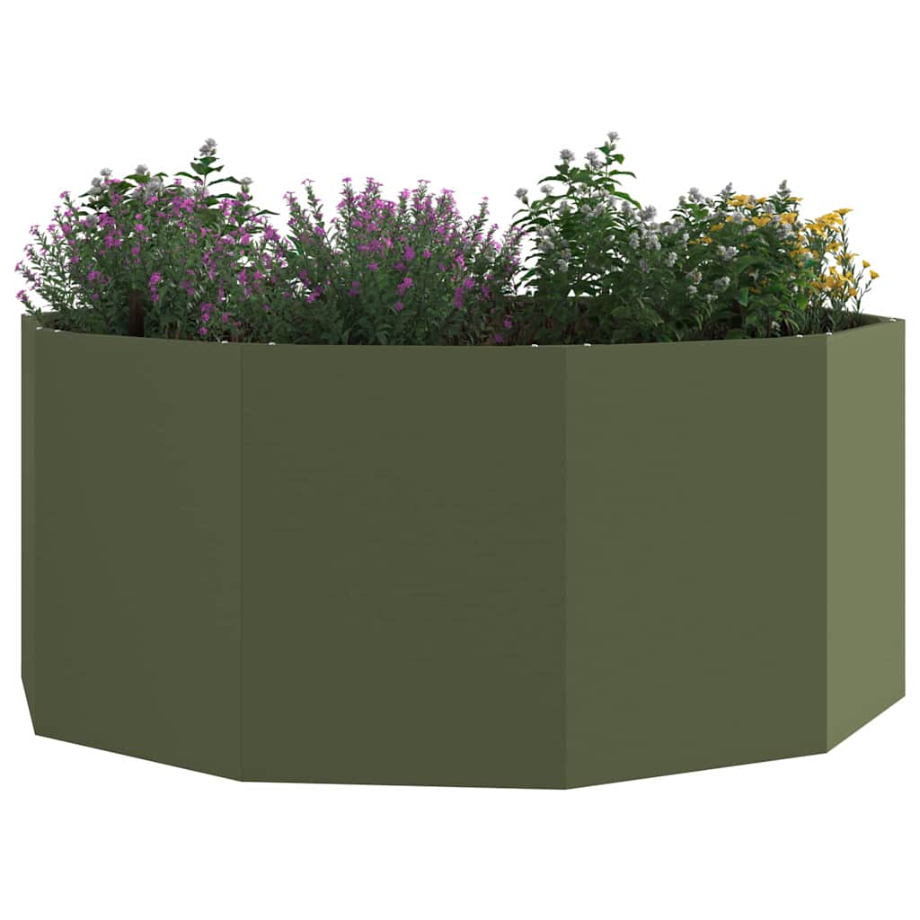 Fioriera Verde oliva 120 x 120 x 50 cm Acciaio