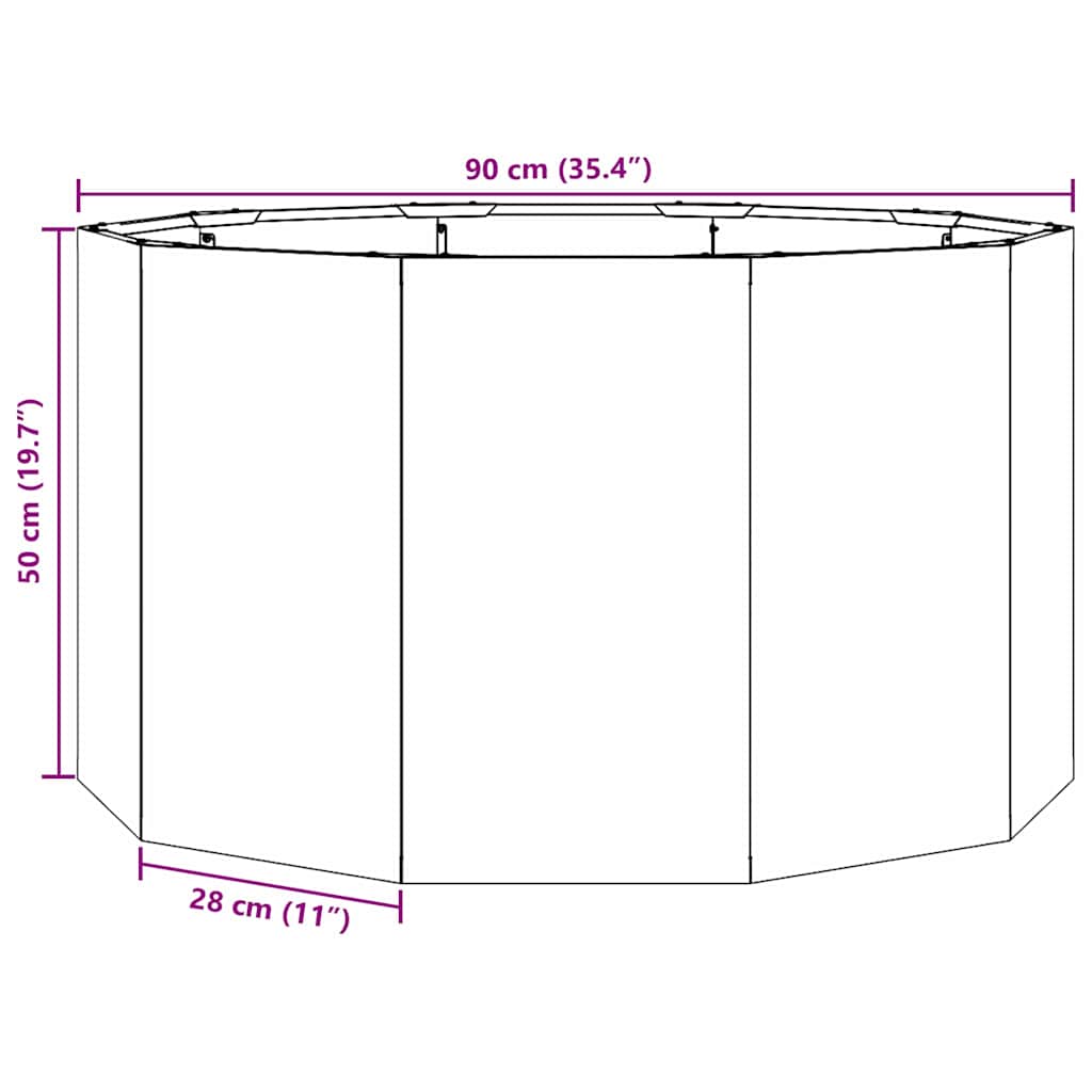 Fioriera Argento 90 x 90 x 50 cm Acciaio zincato
