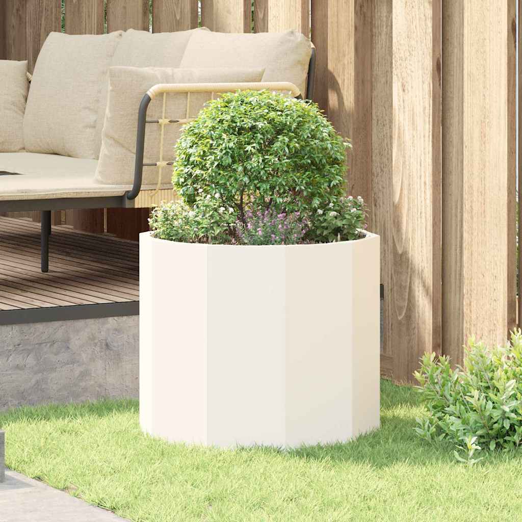 Fioriera Bianco 60 x 60 x 50 cm Acciaio