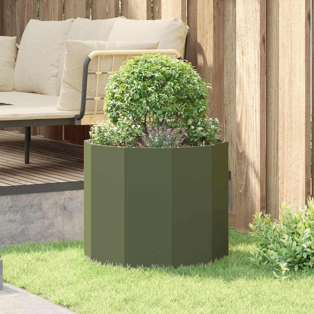 Fioriera Verde oliva 60 x 60 x 50 cm Acciaio