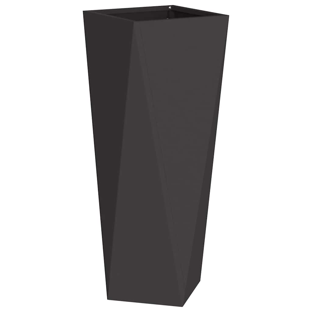 Fioriera 2 pcs Nero 30 x 30 x 75 cm Acciaio
