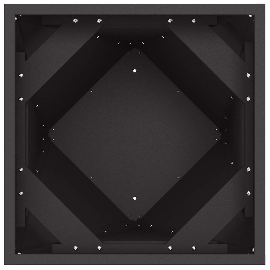 Fioriera 2 pcs Nero 30 x 30 x 75 cm Acciaio