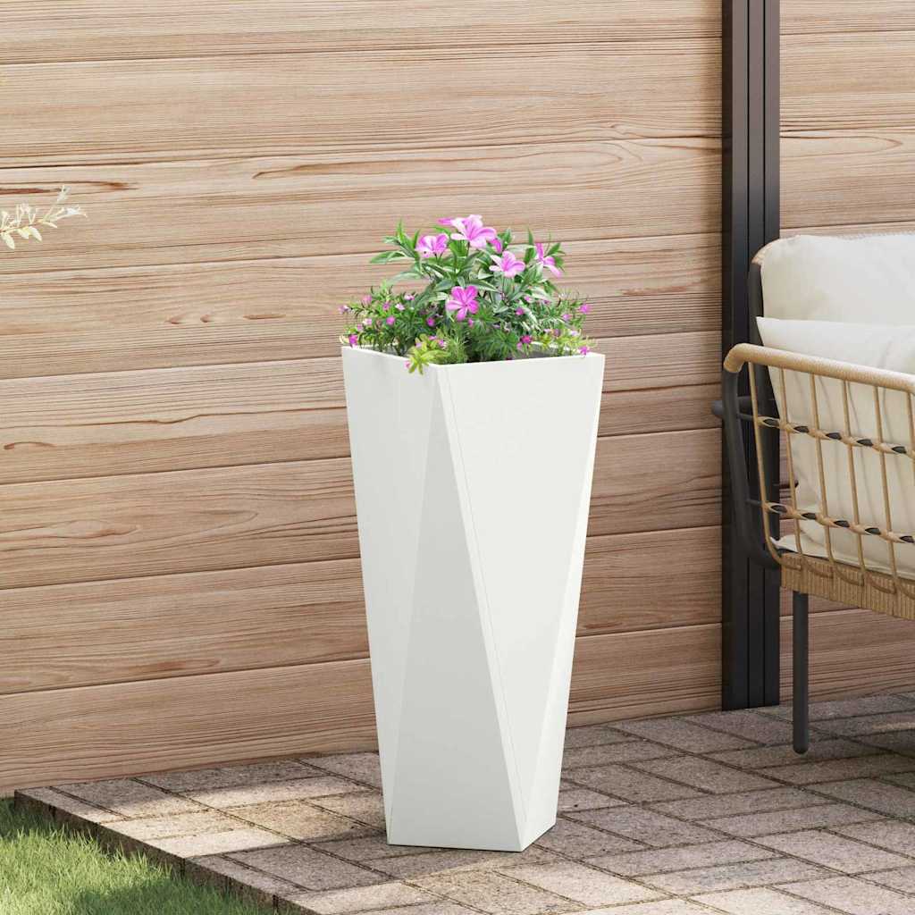 Fioriera Bianco 30 x 30 x 75 cm Acciaio