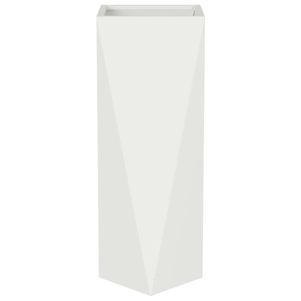 Fioriera 2 pcs Bianco 30 x 30 x 75 cm Acciaio