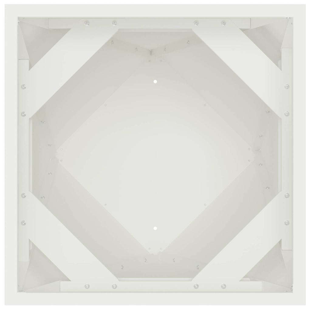 Fioriera 2 pcs Bianco 30 x 30 x 75 cm Acciaio