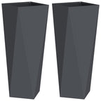 Fioriera 2 pcs Antracite 30 x 30 x 75 cm Acciaio