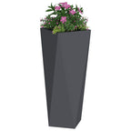 Fioriera 2 pcs Antracite 30 x 30 x 75 cm Acciaio