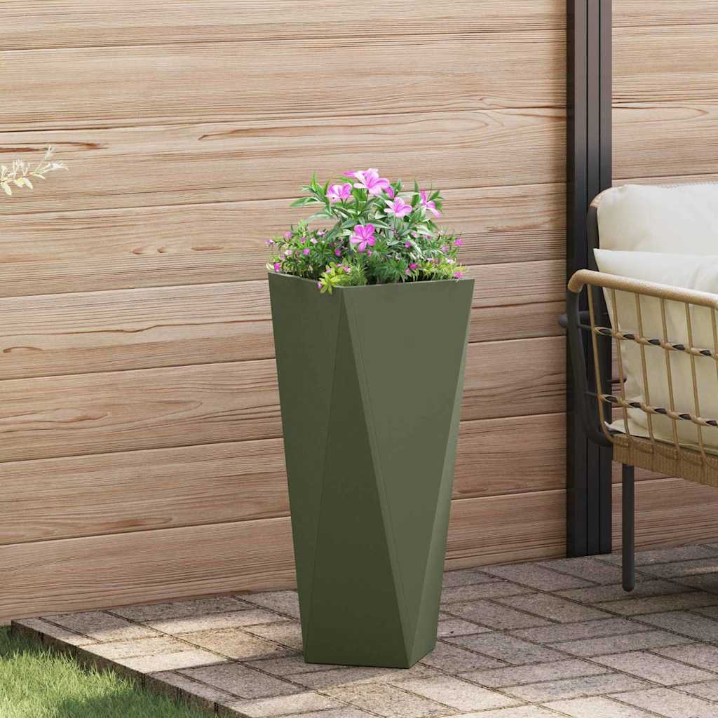 Fioriera Verde oliva 30 x 30 x 75 cm Acciaio