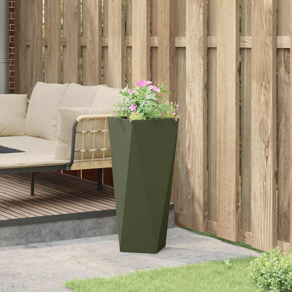 Fioriera Verde oliva 30 x 30 x 75 cm Acciaio