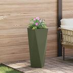Fioriera 2 pcs Verde oliva 30 x 30 x 75 cm Acciaio