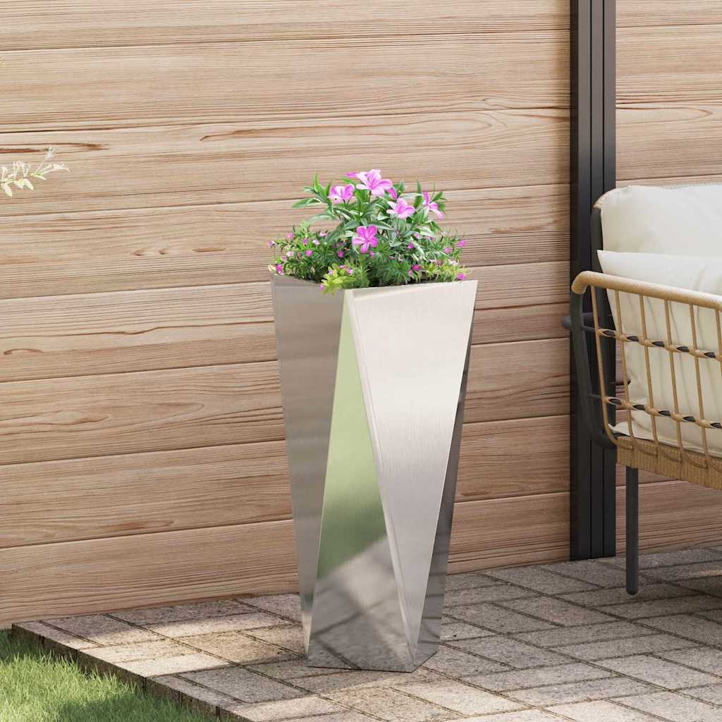 Fioriera Argento 30 x 30 x 75 cm Acciaio inossidabile