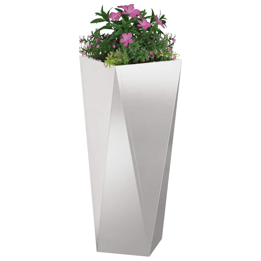 Fioriera Argento 30 x 30 x 75 cm Acciaio inossidabile