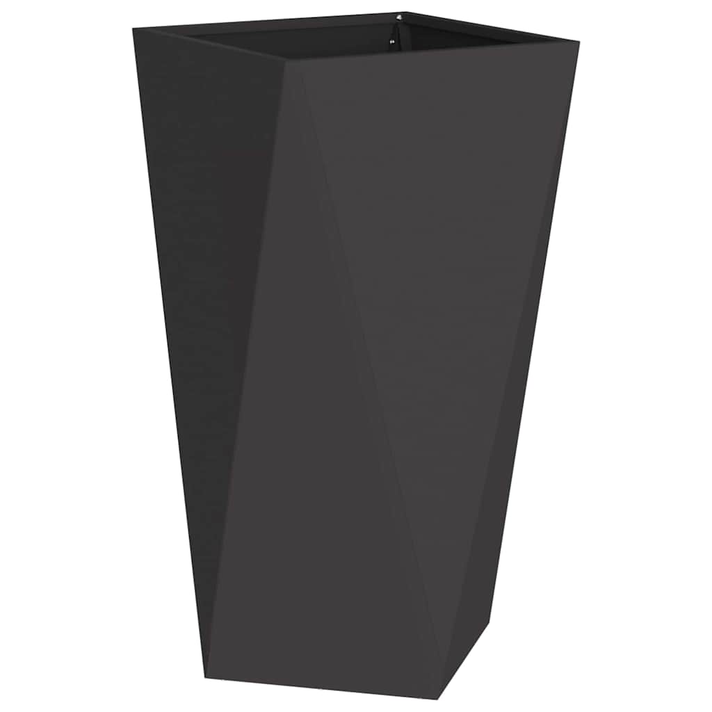 Fioriera 2 pcs Nero 40 x 40 x 75 cm Acciaio