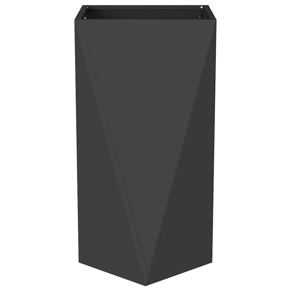 Fioriera 2 pcs Nero 40 x 40 x 75 cm Acciaio