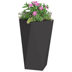 Fioriera 2 pcs Nero 40 x 40 x 75 cm Acciaio
